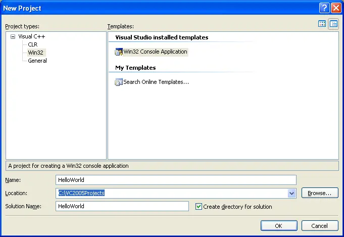 Compiling C Program Visual Studio 2005